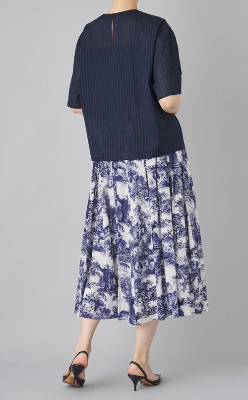 シアーストライプブラウス