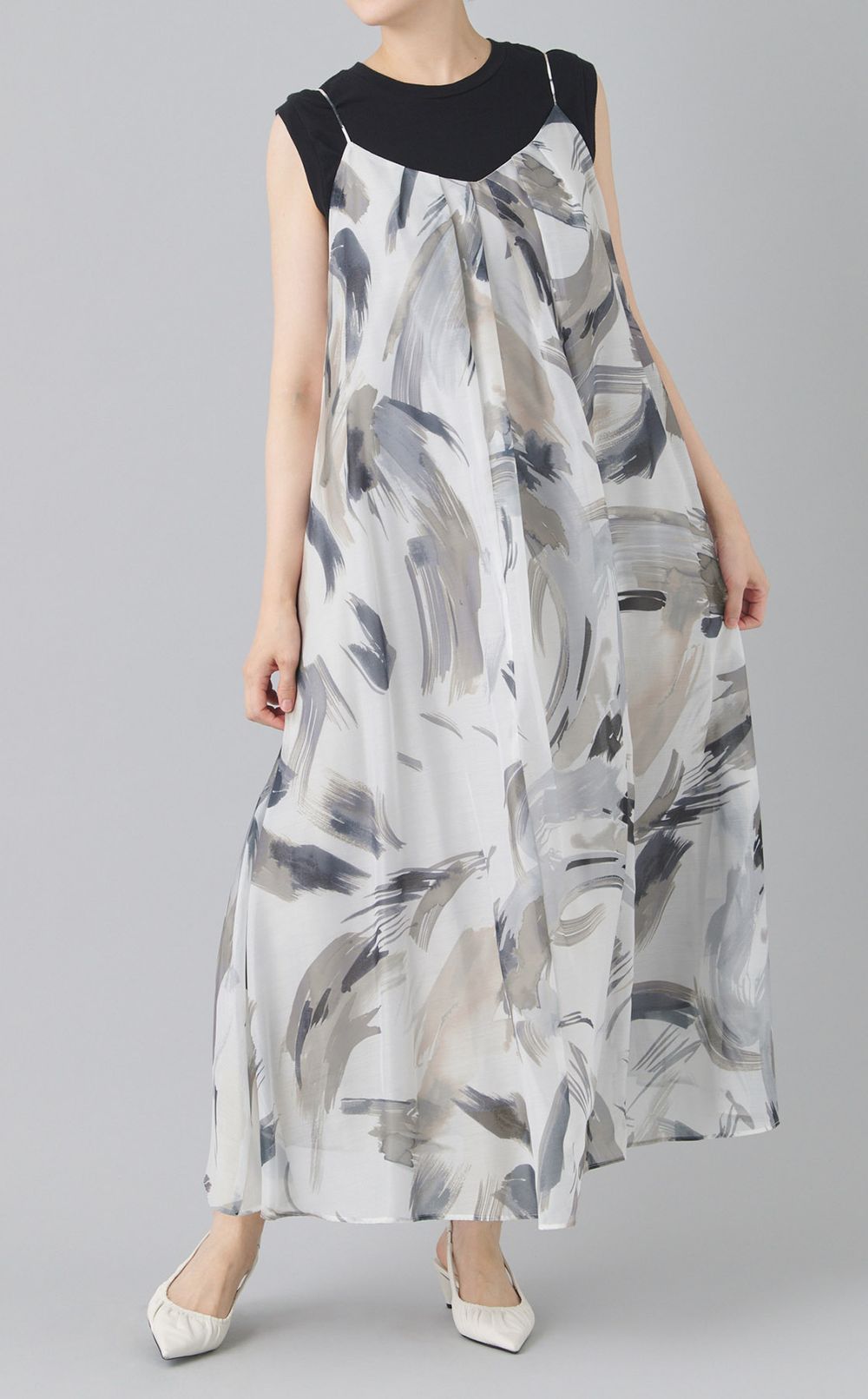 ペイントプリントキャミソールワンピース