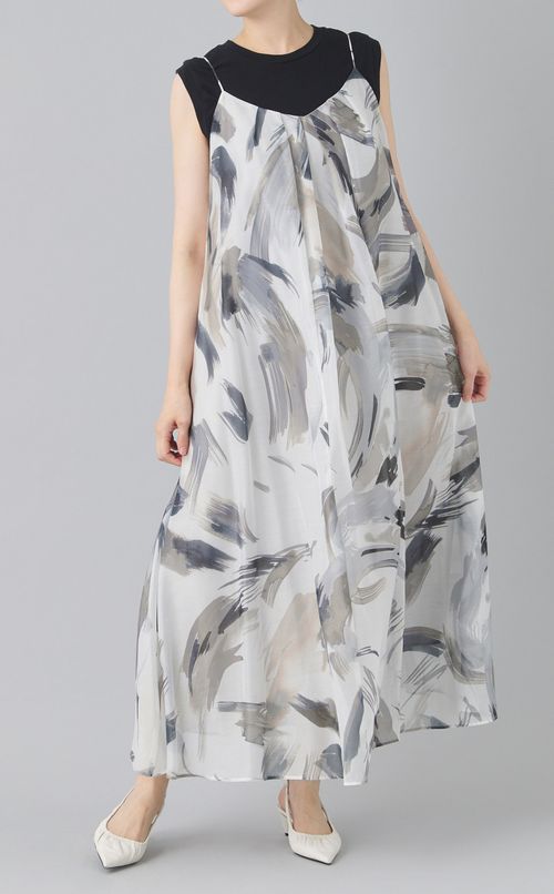 ペイントプリントキャミソールワンピース