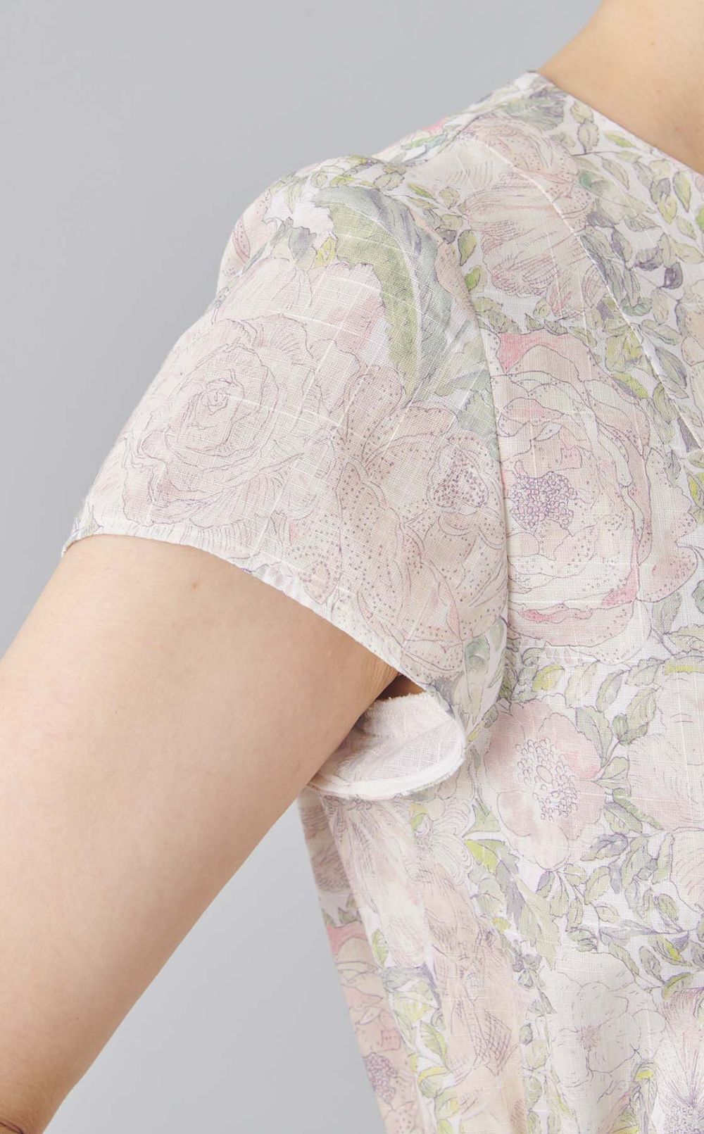 リバティコットンリネンベルトワンピース