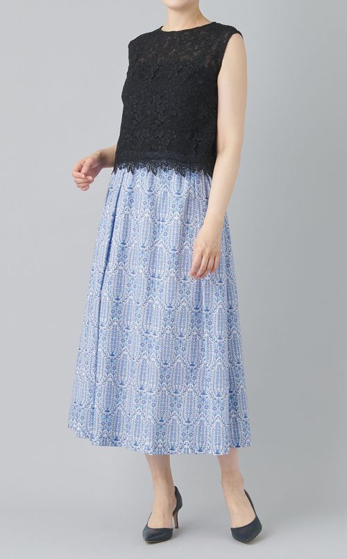 フラワーレースノースリーブブラウス