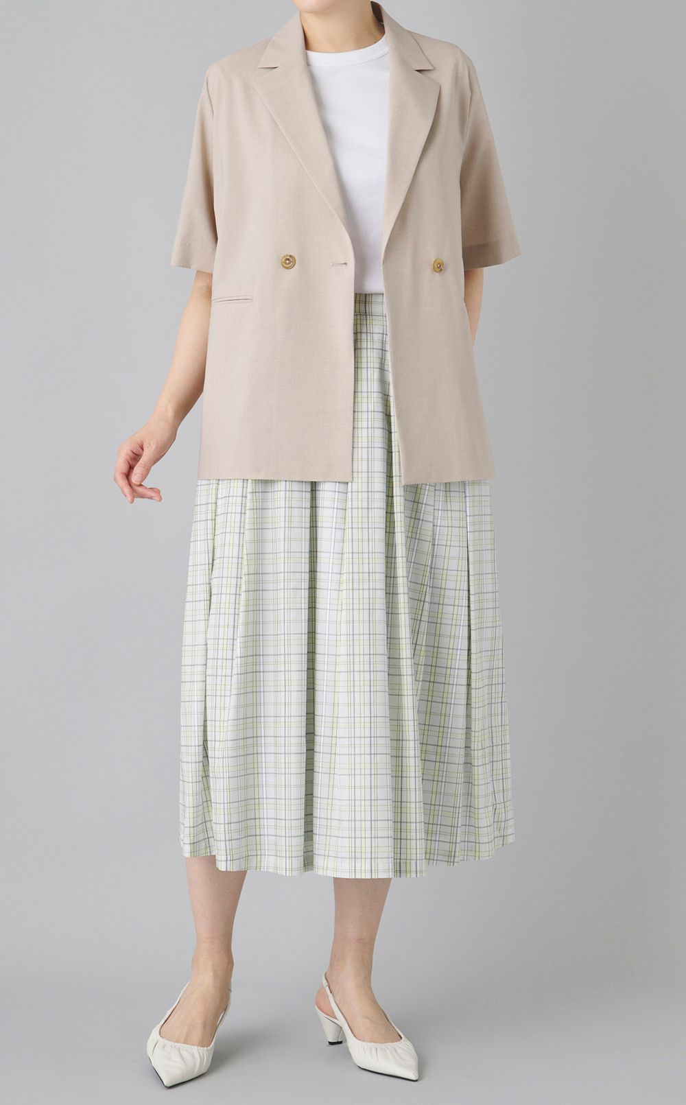 チェックタックスカート