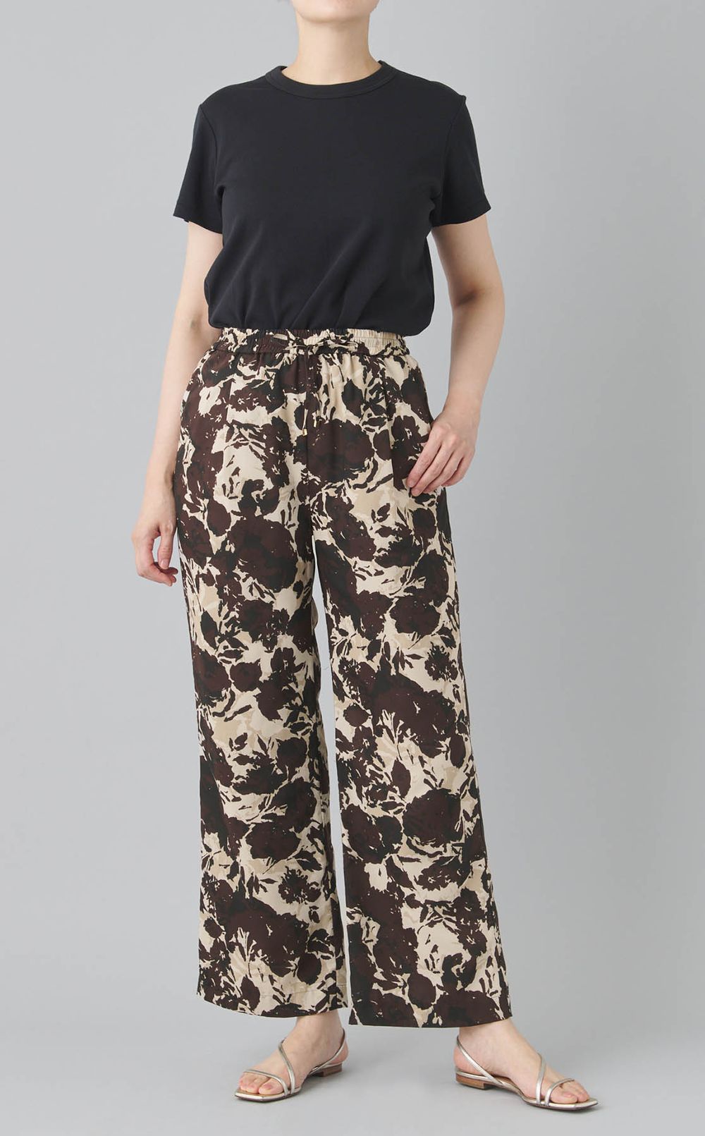 フラワープリントイージーパンツ