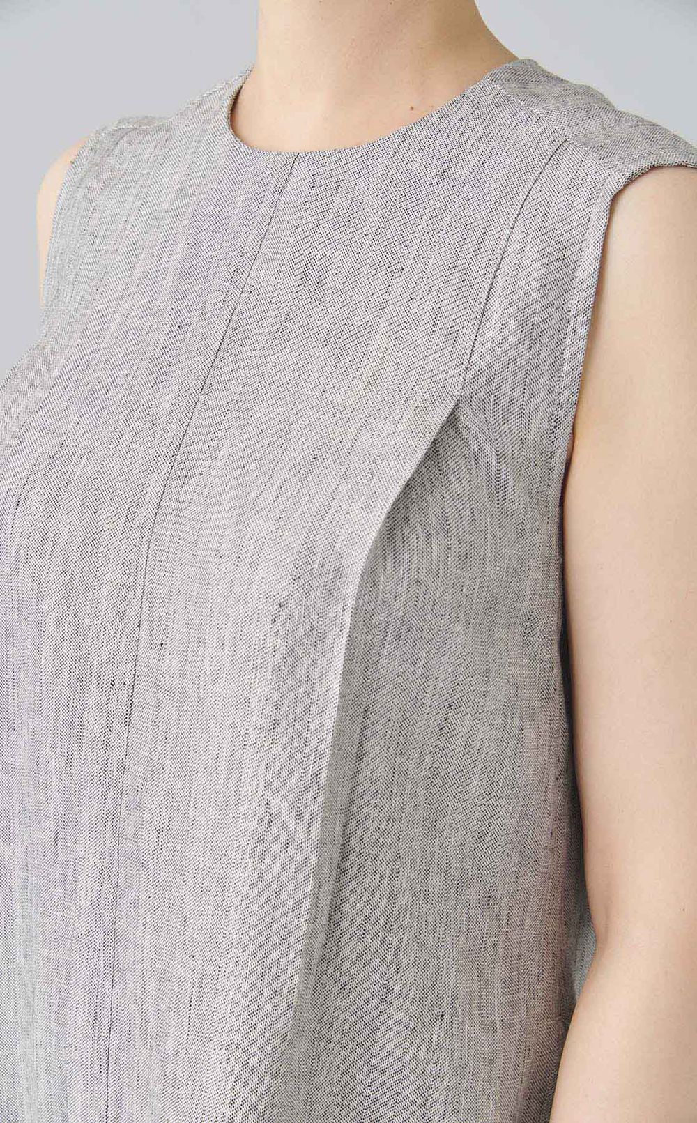 ラメスラブリネンワンピース