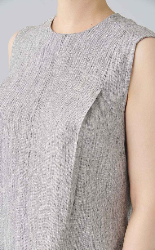 ラメスラブリネンワンピース