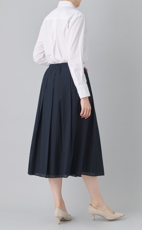 シアーストライプフレアスカート