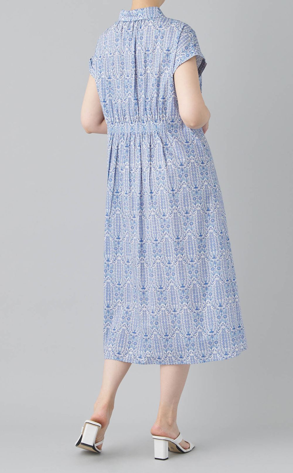 リバティプリントシャツワンピース