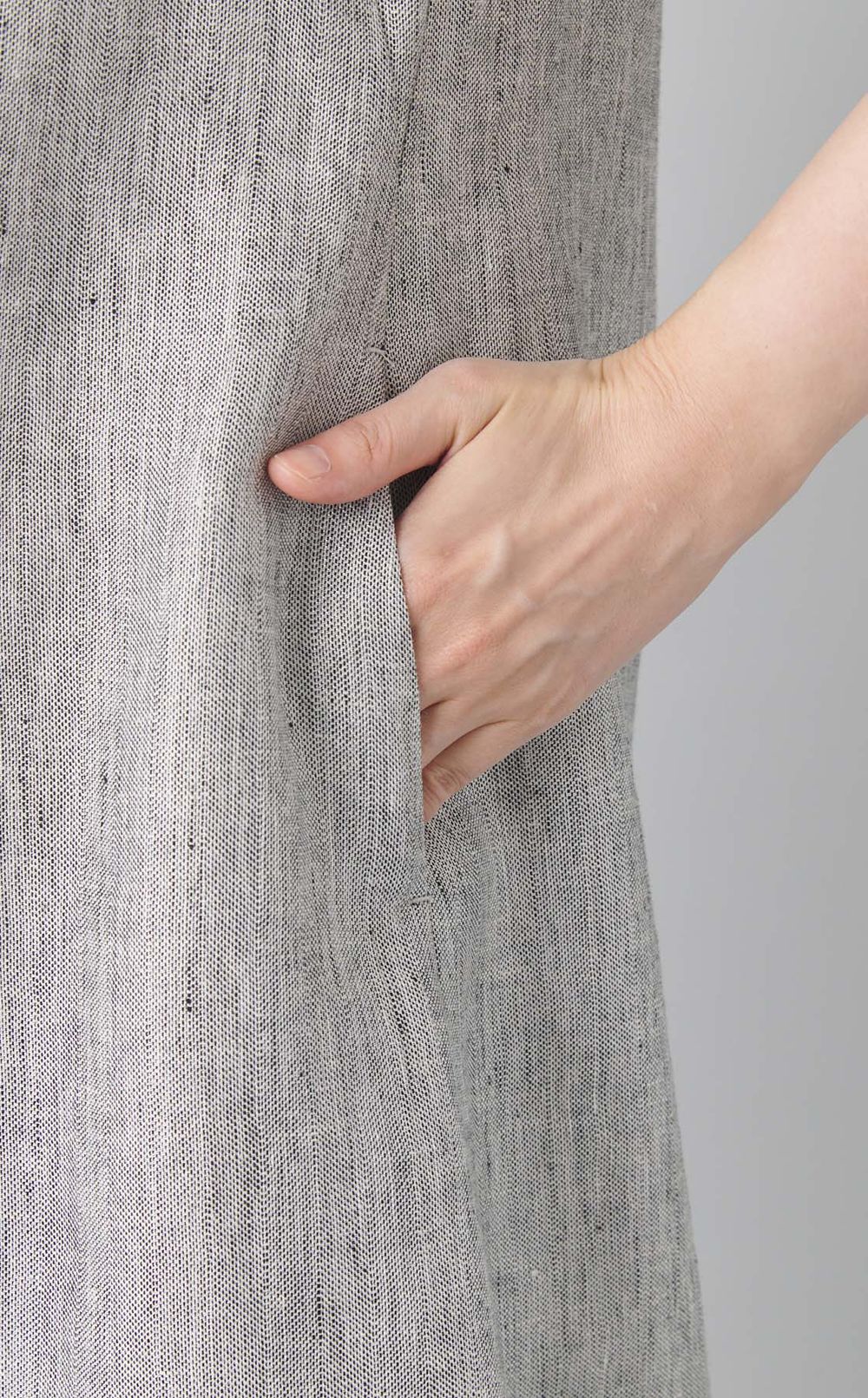 ラメスラブリネンワンピース