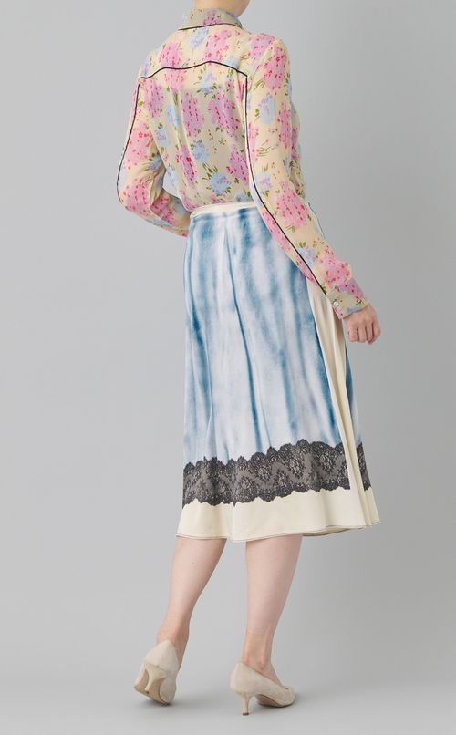 レーススカートプリントミディスカート