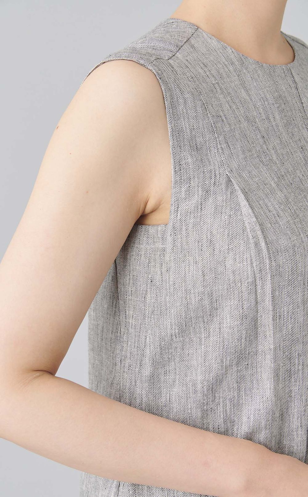 ラメスラブリネンワンピース