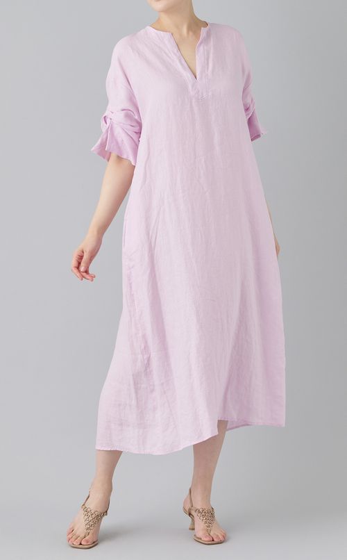リネンツイストスリーブワンピース