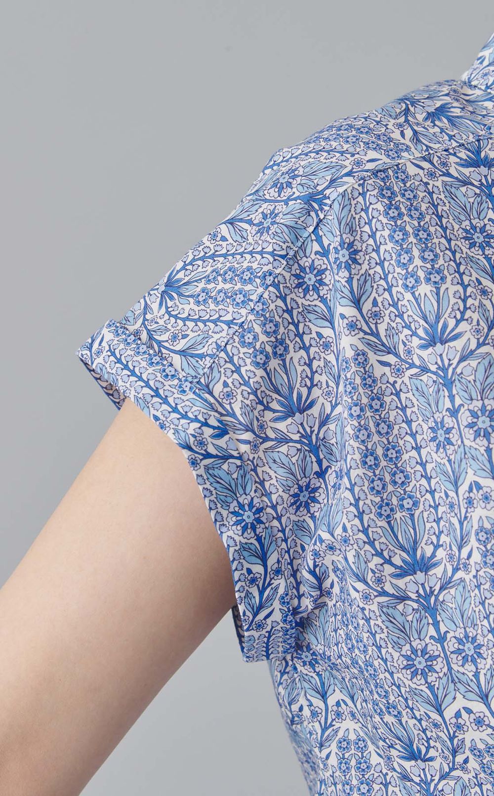 リバティプリントシャツワンピース