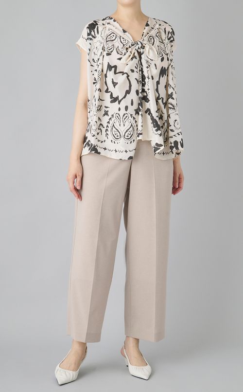 サマーウールハイウェストパンツ