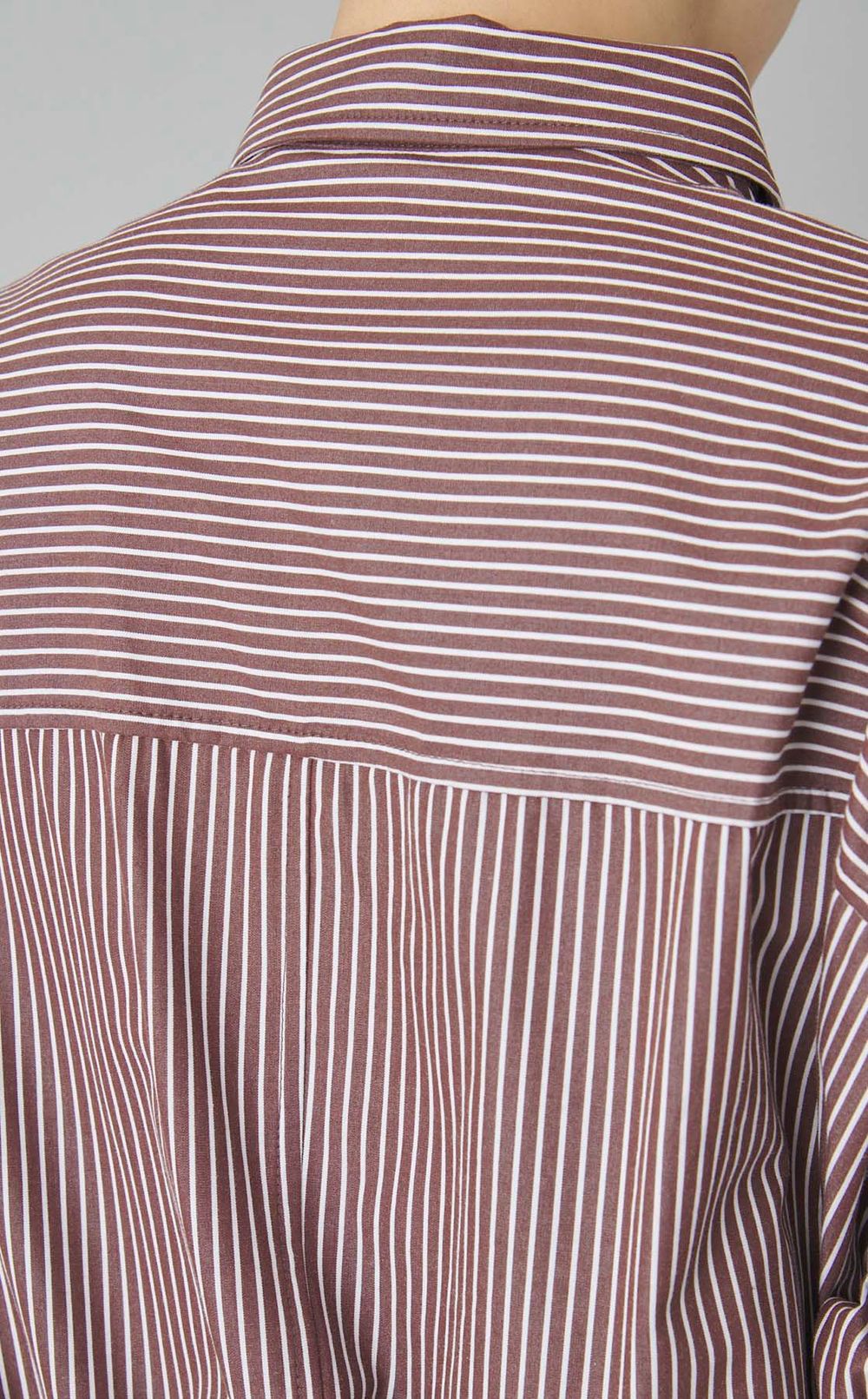 ストライプシャツオールインワン