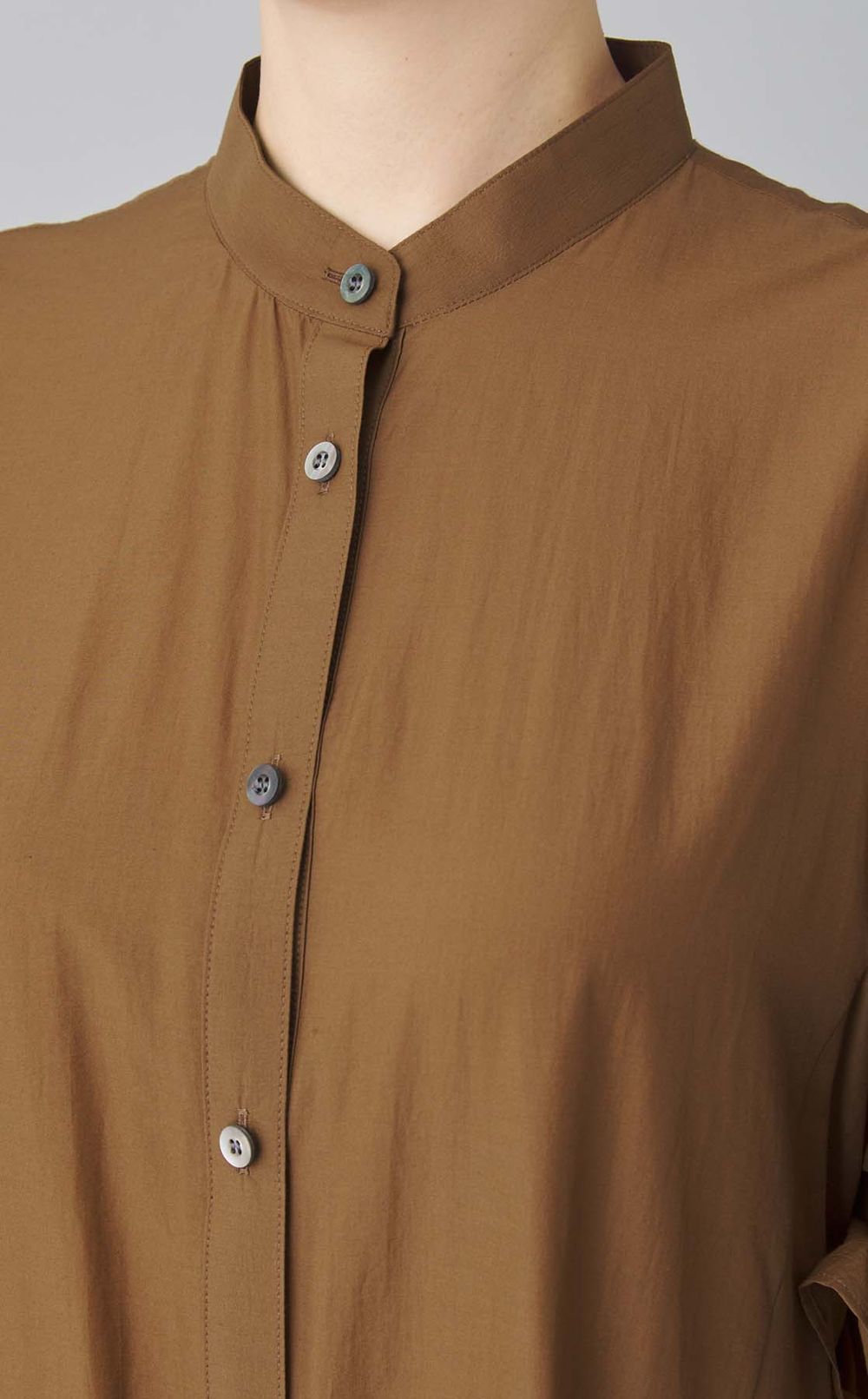 コットンタフタギャザーフレアワンピース