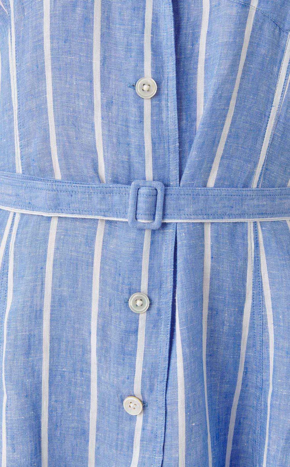 オープンカラーストライプワンピース