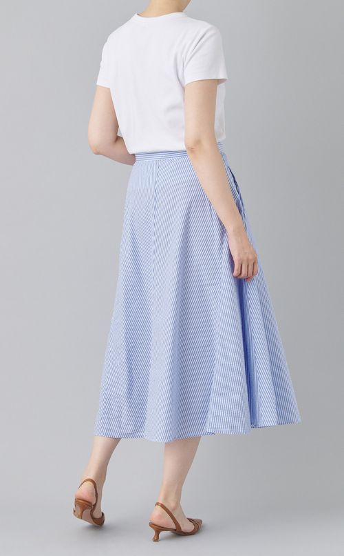 シアサッカーフレアスカート