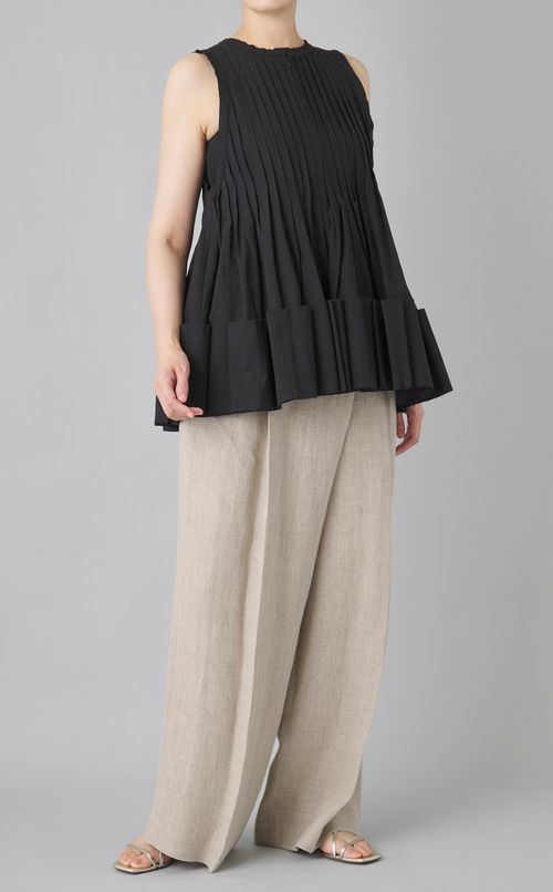 タックフレアペプラムブラウス