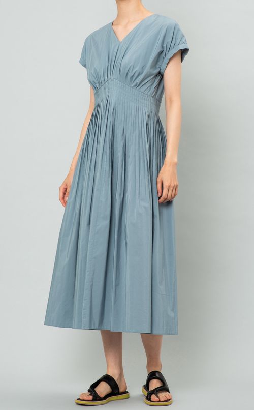 コットンプリーツデザインワンピース