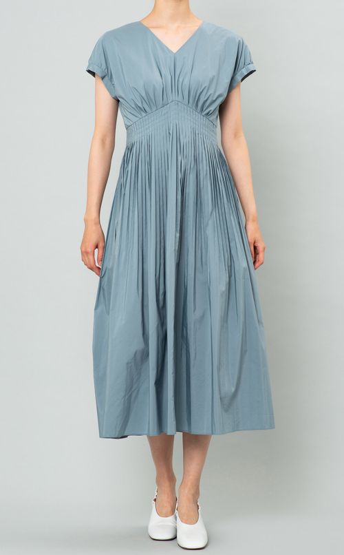 コットンプリーツデザインワンピース