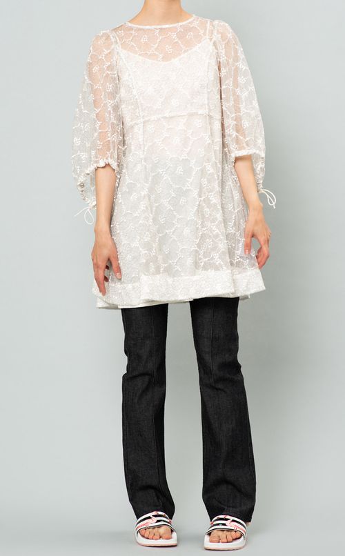 レースロングブラウス