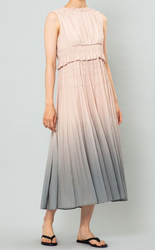 グラデーションプリーツワンピース