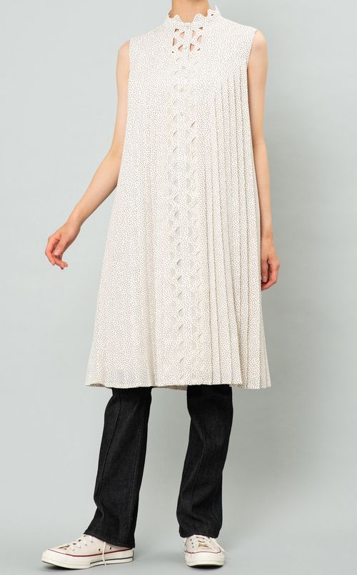 Aラインプリーツワンピース