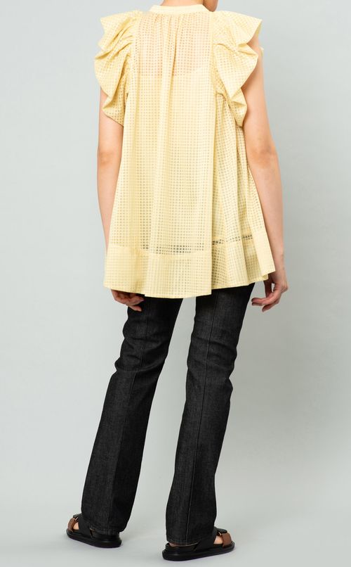 ブロックチェックレースブラウス