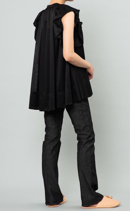 ブロックチェックレースブラウス