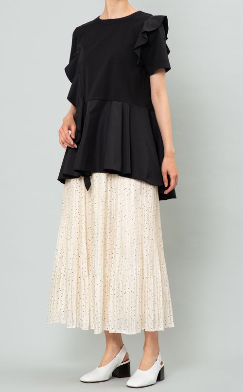 ドットサテンプリーツスカート