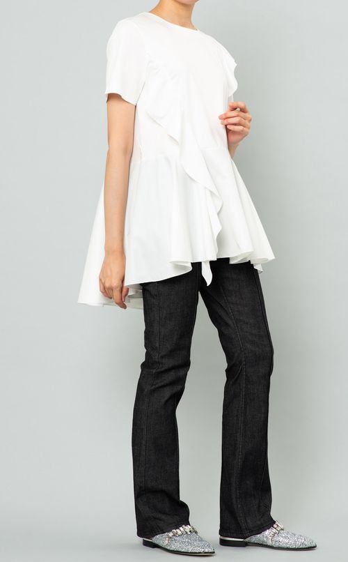 ストレートフレアデニムパンツ