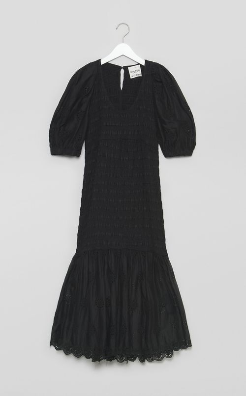 【reADdress】アイレットレースパフスリーブドレス