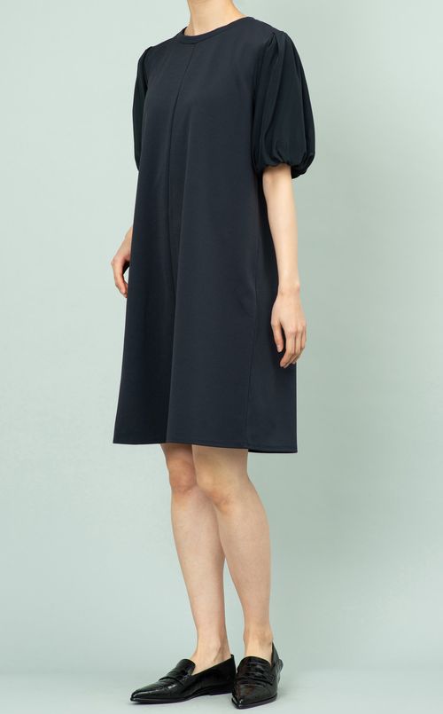 スリーブ切替ストレッチワンピース