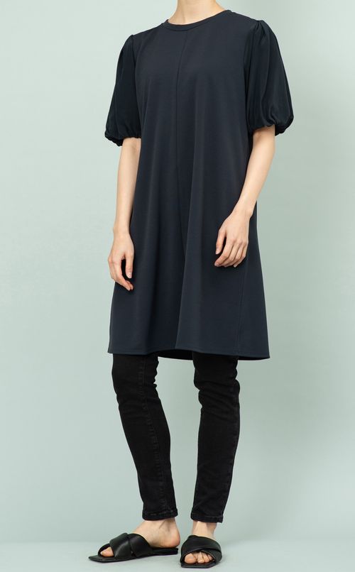 スリーブ切替ストレッチワンピース