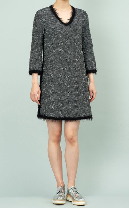 ツイードジャージーワンピース