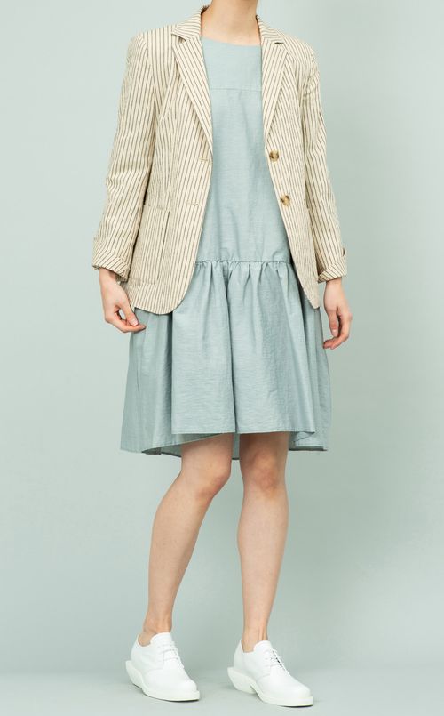 リネン混ストライプテーラードジャケット