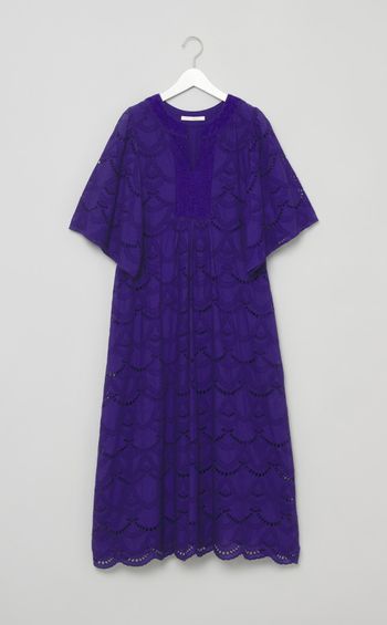 コットンボイルドットレースワンピース