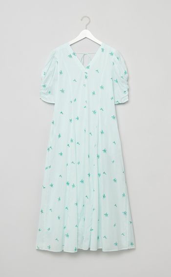 エンブロイダリーVネックワンピース