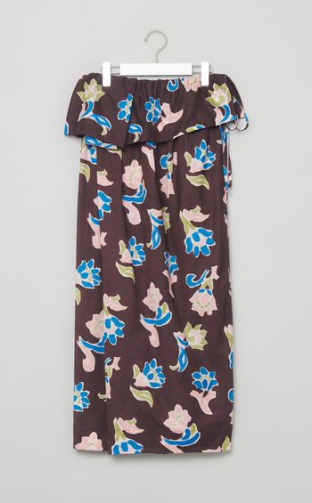 フラワーアシメトリーギャザースカート