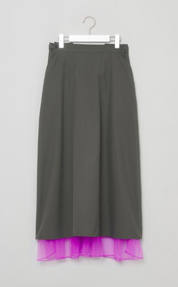 チュールレイヤードナイロンスカート