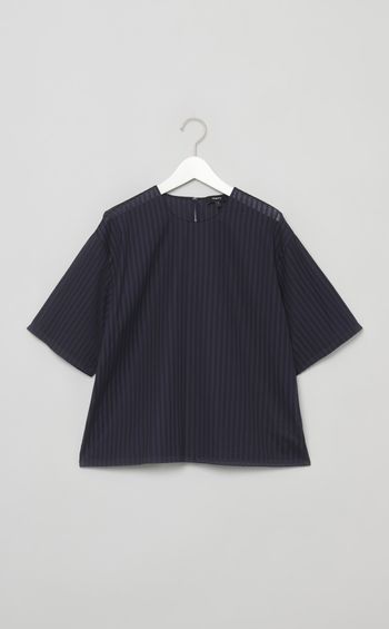 シアーストライプブラウス