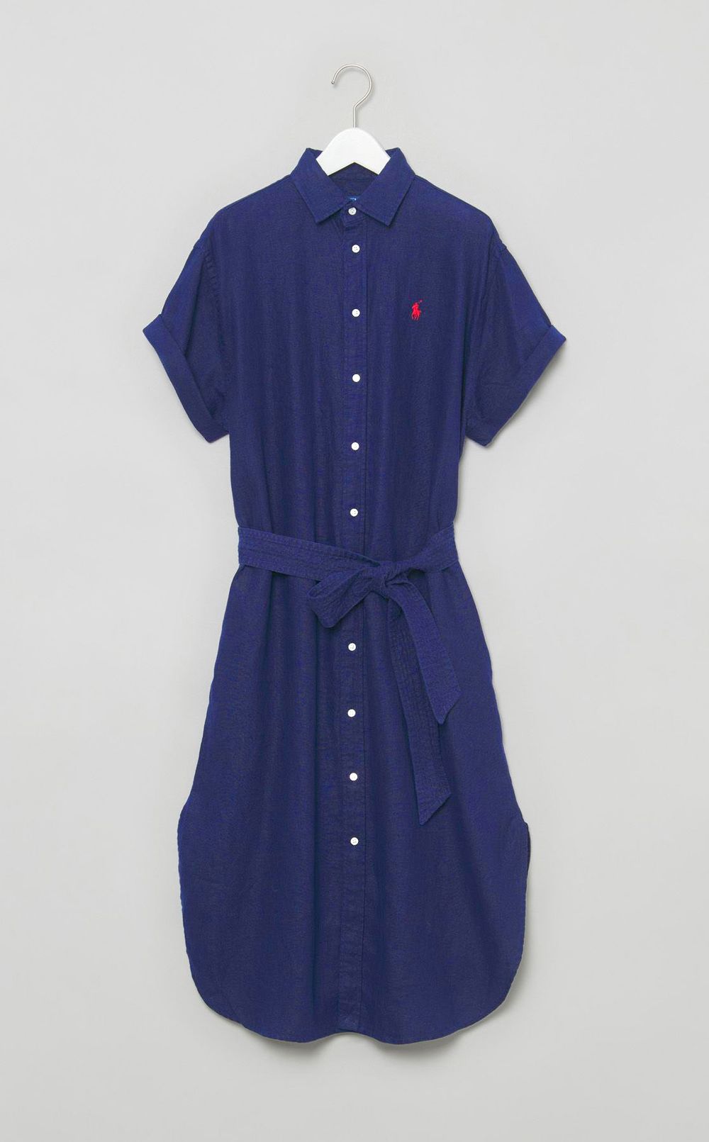 リネンショートスリーブシャツワンピース