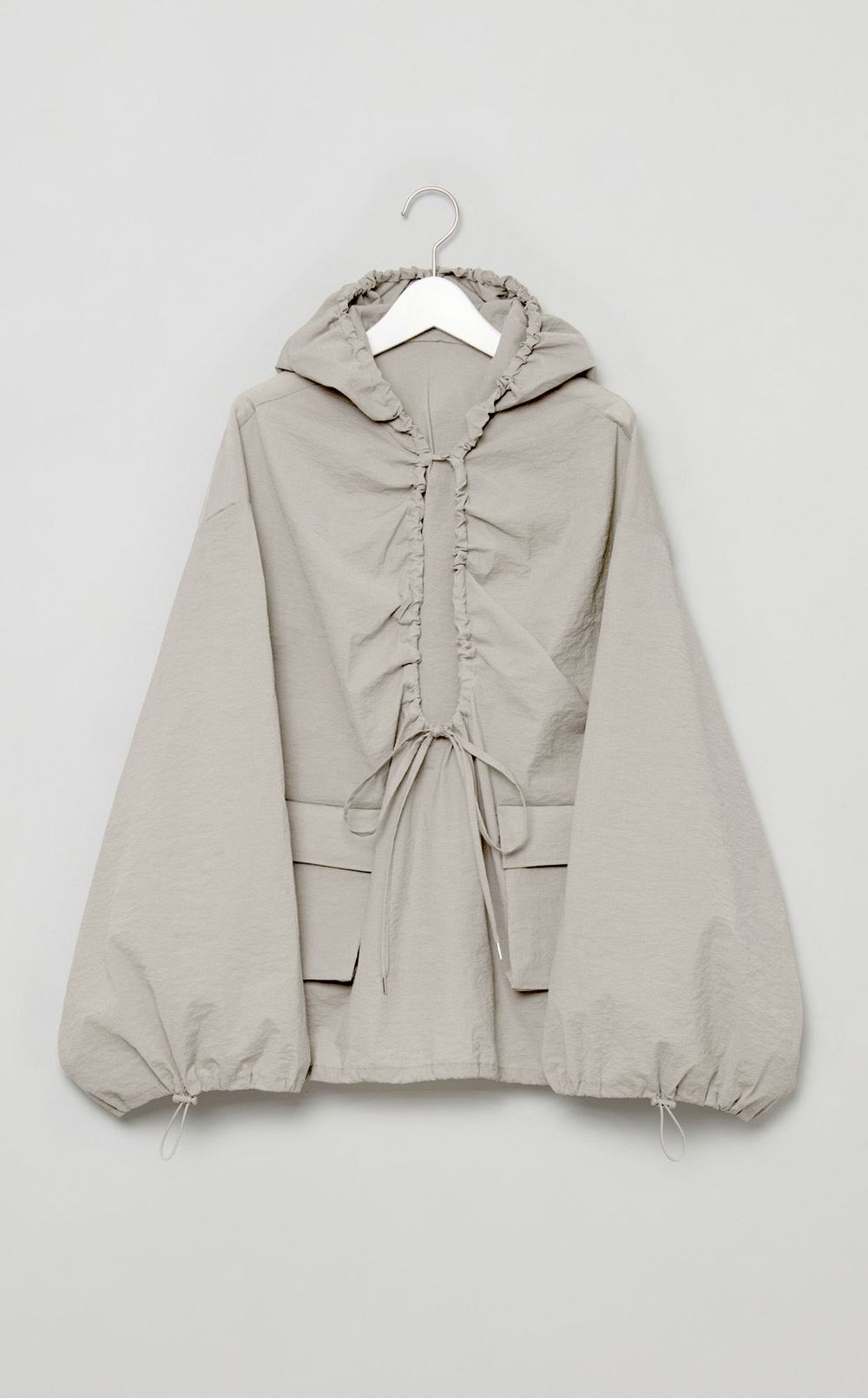 ウォッシャブルギャザーフーディ