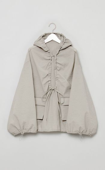 ウォッシャブルギャザーフーディ