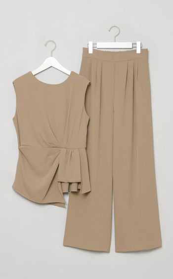 アシンメトリートップスセットパンツ