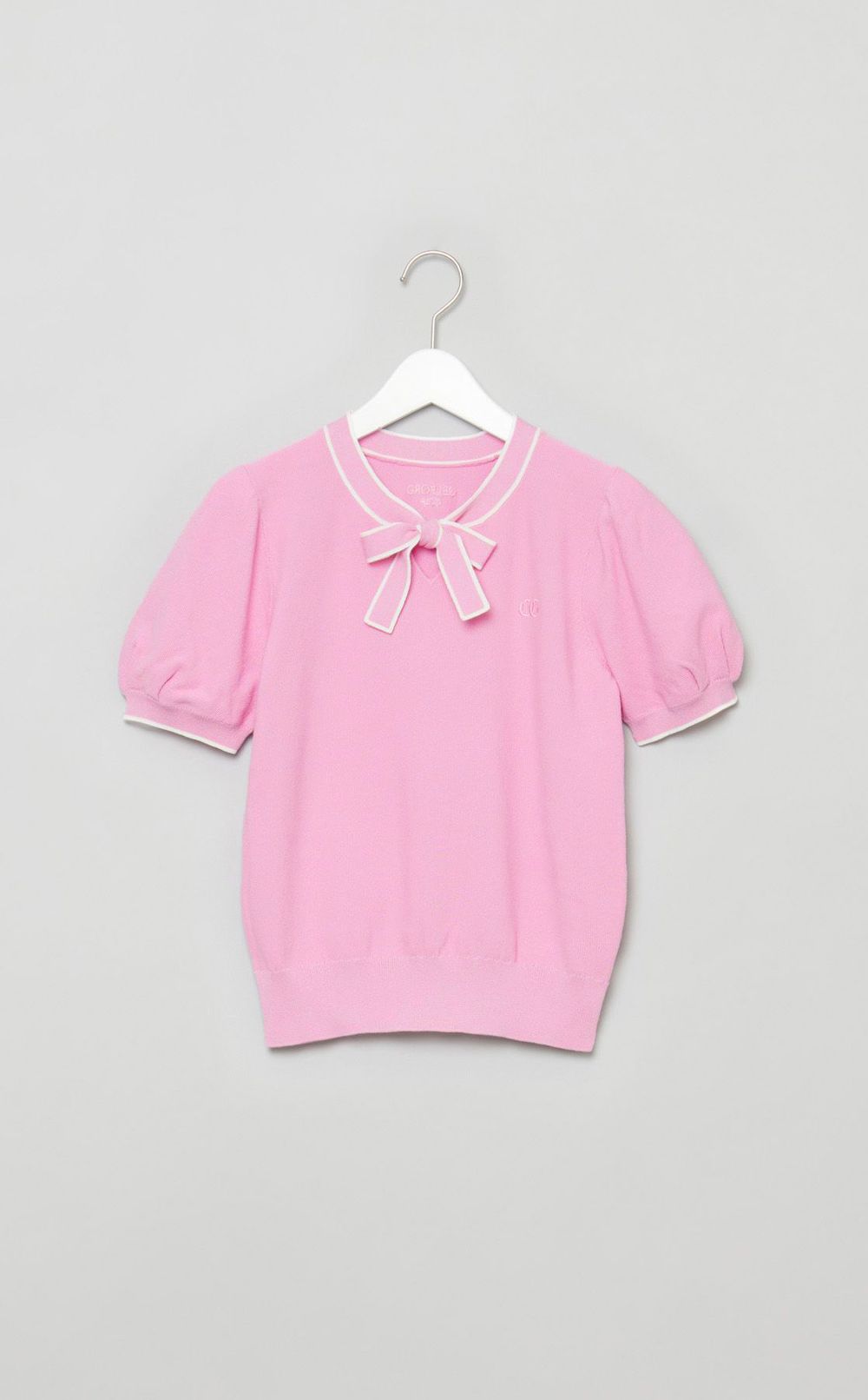 【手洗い可】ボウタイニットプルオーバー