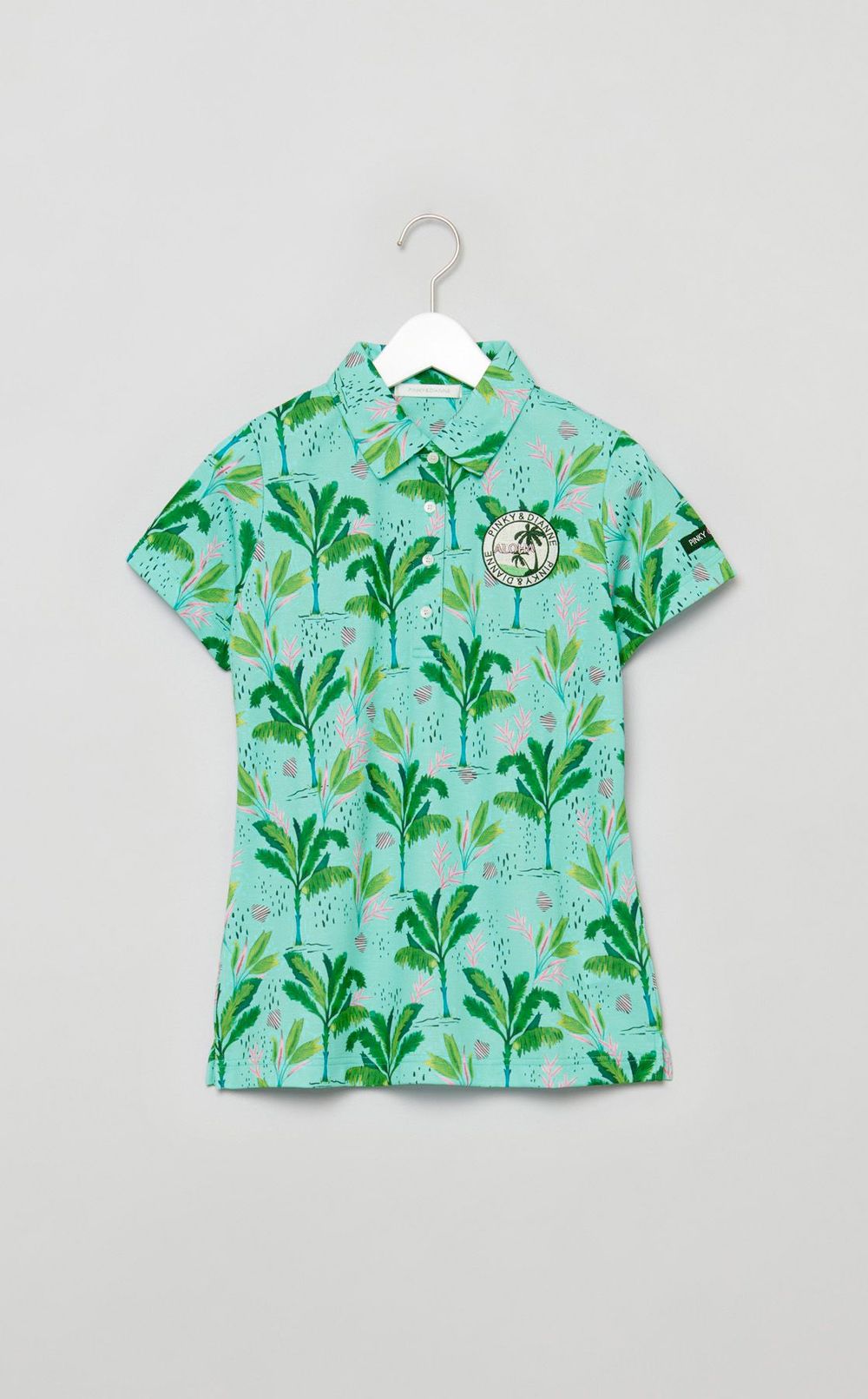 【手洗い可】パームツリープリントポロシャツ