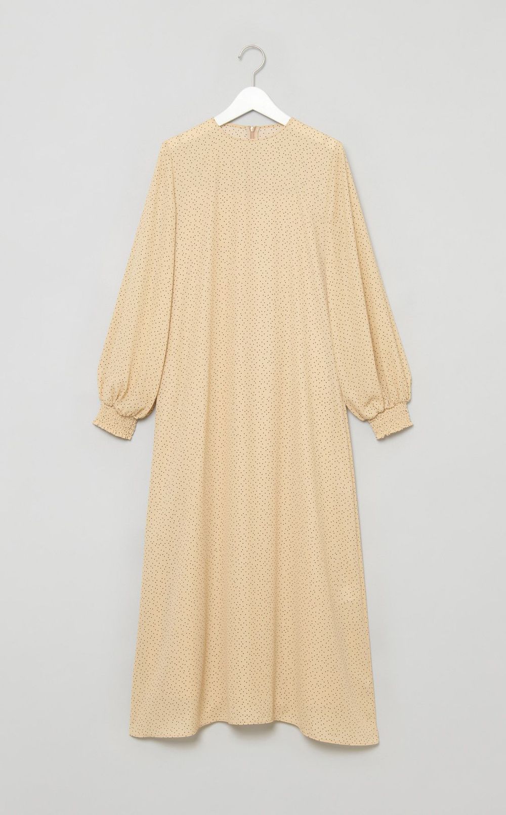 パフスリーブドットプリントワンピース
