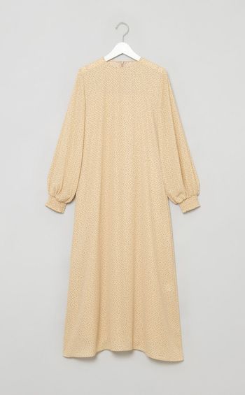 パフスリーブドットプリントワンピース