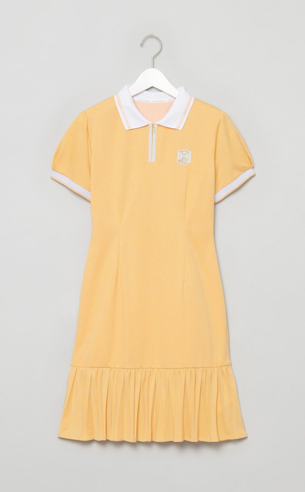 【手洗い可】プリーツマーメイドポロワンピース